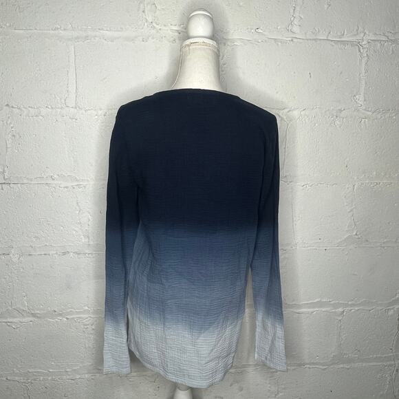 SOL Angeles X Anthropologie Women's  Cotton Tie Dye Ombre V-Neck Tunic Top XS - Picture 2 of 7